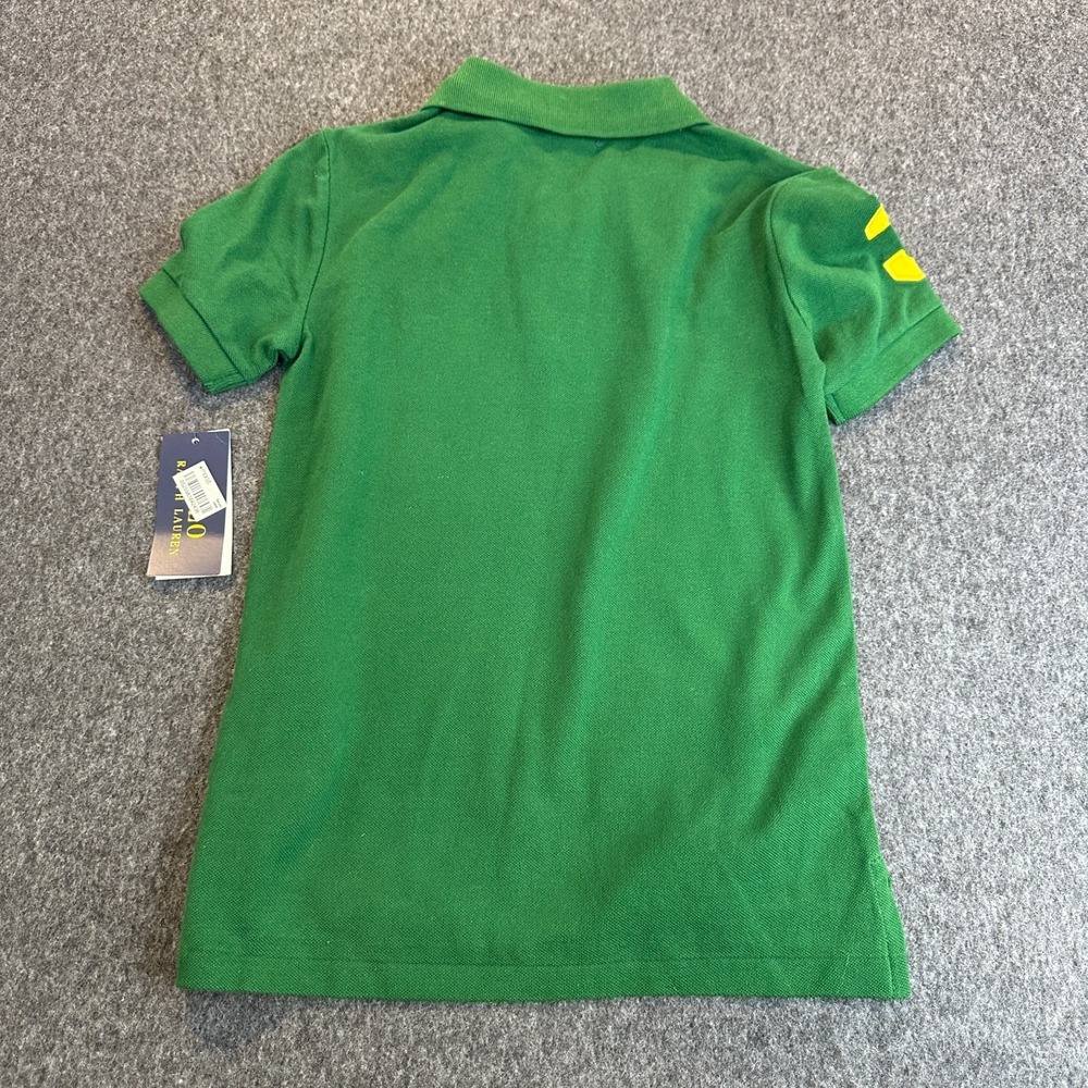 NEW Polo Ralph Lauren Boys Big Pony Cotton Mesh Polo Shirt Green Yellow 3 Size 7 - Picture 9 of 13